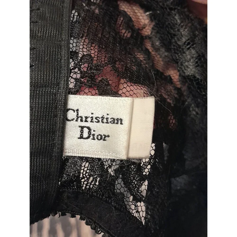 Vintage RARE Christian Dior 34B Satin & Lace Bustier Corset Boudoir Pinup Gothic - Picture 6 of 6